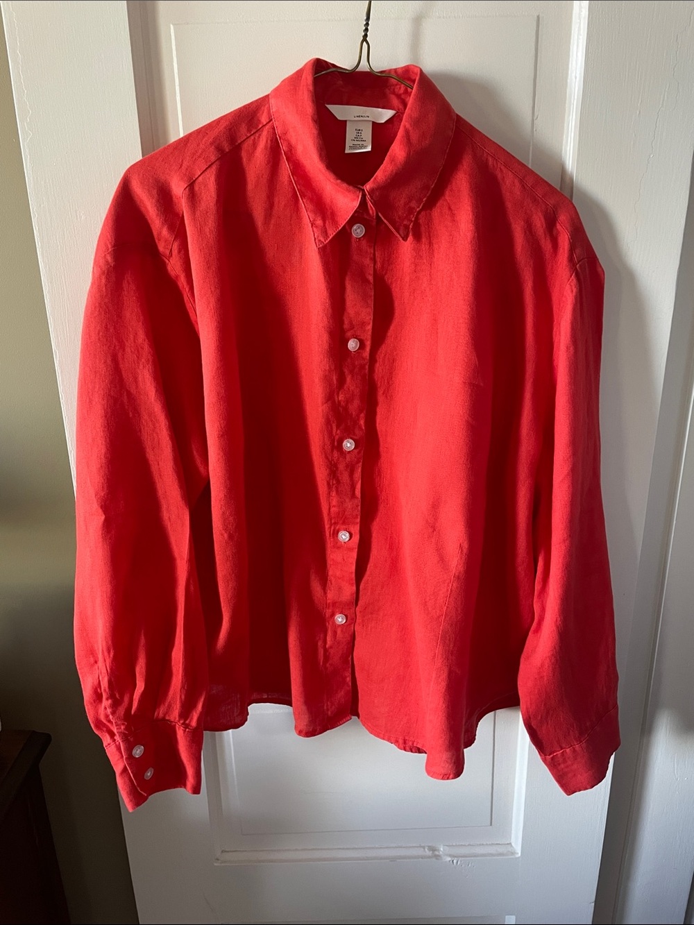 Red Button-Front Linen Shirt - H&M